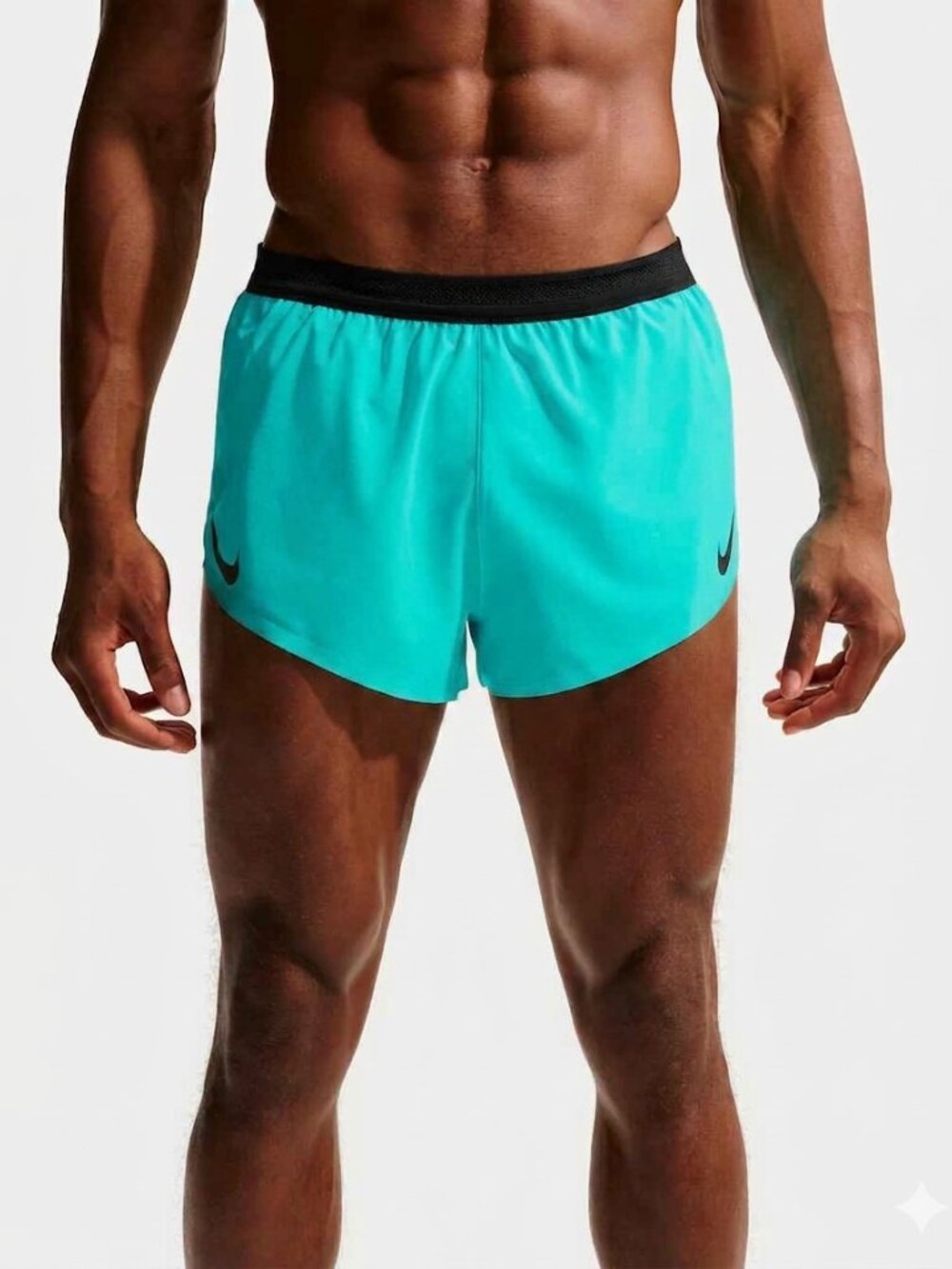 Nike AeroSwift Men's Dri-FIT ADV 2" Brief-Lined Running Shorts Turquoise Black